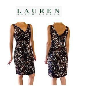 Lauren Ralph Lauren Women's Sleeveless Leopard Wrap Dress 10